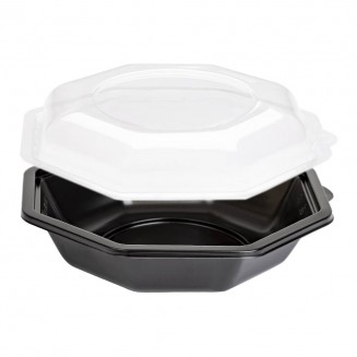 PACK ENSALADERA NEGRA 500 cc + TAPA (50 Uds.)