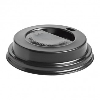 TAPA NEGRA CON AGUJERO PARA 9oz/12oz (100 Uds.)