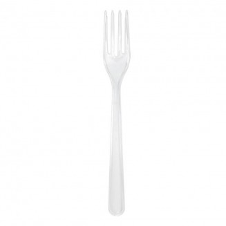 TENEDOR REUTILIZABLE TRANSPARENTE 180 mm (50 Uds.)