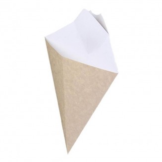 CONO PARA FRITOS CON SALSERO KRAFT 165X195 mm (500 Uds.)