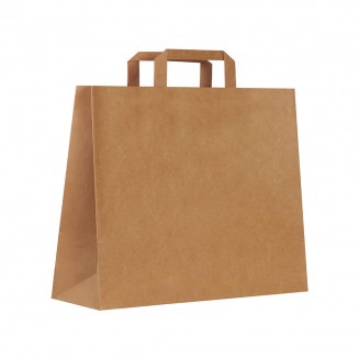 SACO DE PAPEL COM ALÇAS KRAFT 32X16X35 cm. (250 Unid.)