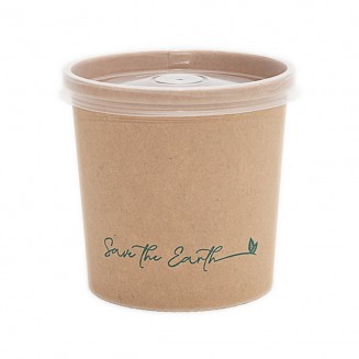 TARRINA REDONDA KRAFT + TAMPA PP 750 cc (100 Unid.)