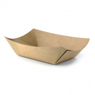 BANDEJA DE PAPEL KRAFT ANTIGRASA 650 cc. 137X85X5 mm (500 Uds)