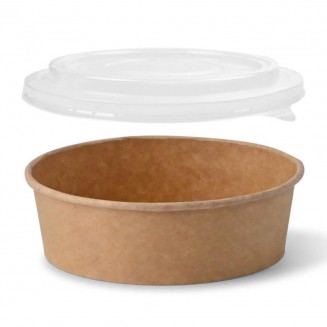PACK ENSALADERA DE PAPEL KRAFT 500 cc + TAPA (300 Uds.)