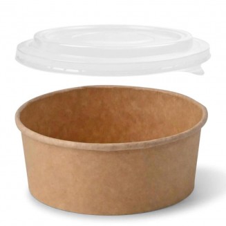 PACK ENSALADERA DE PAPEL KRAFT 750 cc + TAPA (300 Uds.)
