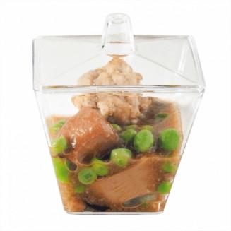 RECIPIENTE DE PLÁSTICO PARA CATERING + TAPA (24 Uds.)