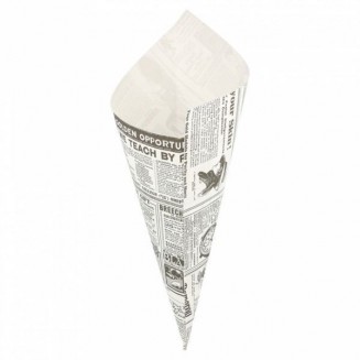 CONO DE PAPEL PARA CATERING DISEÑO "TIMES" (250 Uds.)