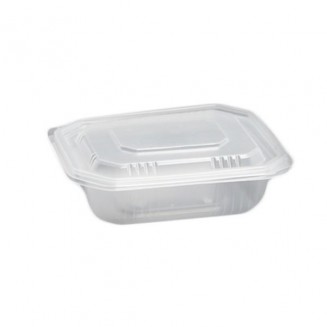 ENVASE DE PLÁSTICO 750 cc PARA MICROONDAS + TAPA (50 Uds.)