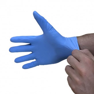 GUANTES DE NITRILO AZULES TALLA L (100 Uds.)